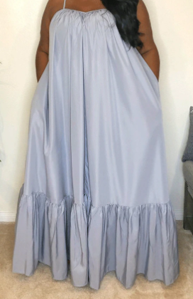 Spaghetti Strap Ruffle Maxi Dress